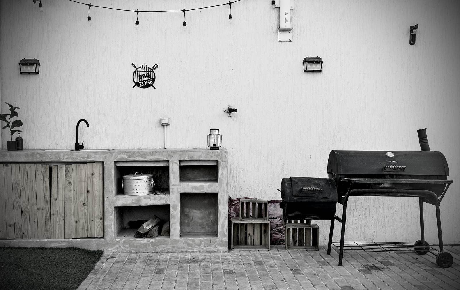 Outdoor BBQ area